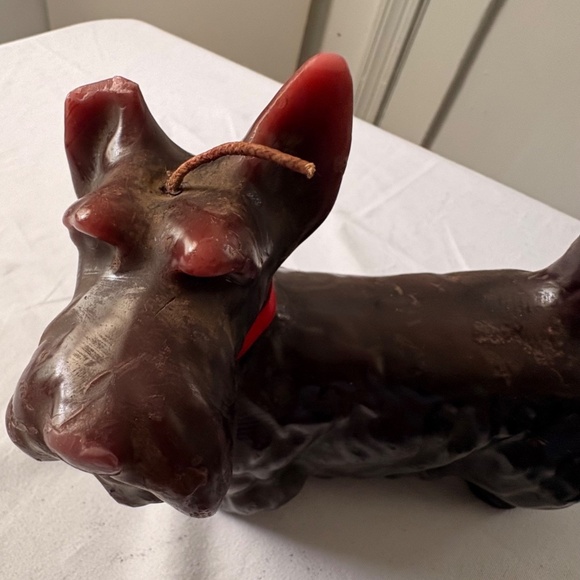 Vintage Scottish Terrier Dog Candle - 6.5" long x 6" tall - chipped ear - Picture 8 of 10